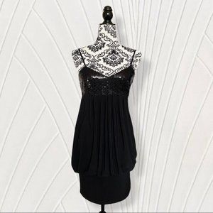 vintage boutique flapper sequin little black dress